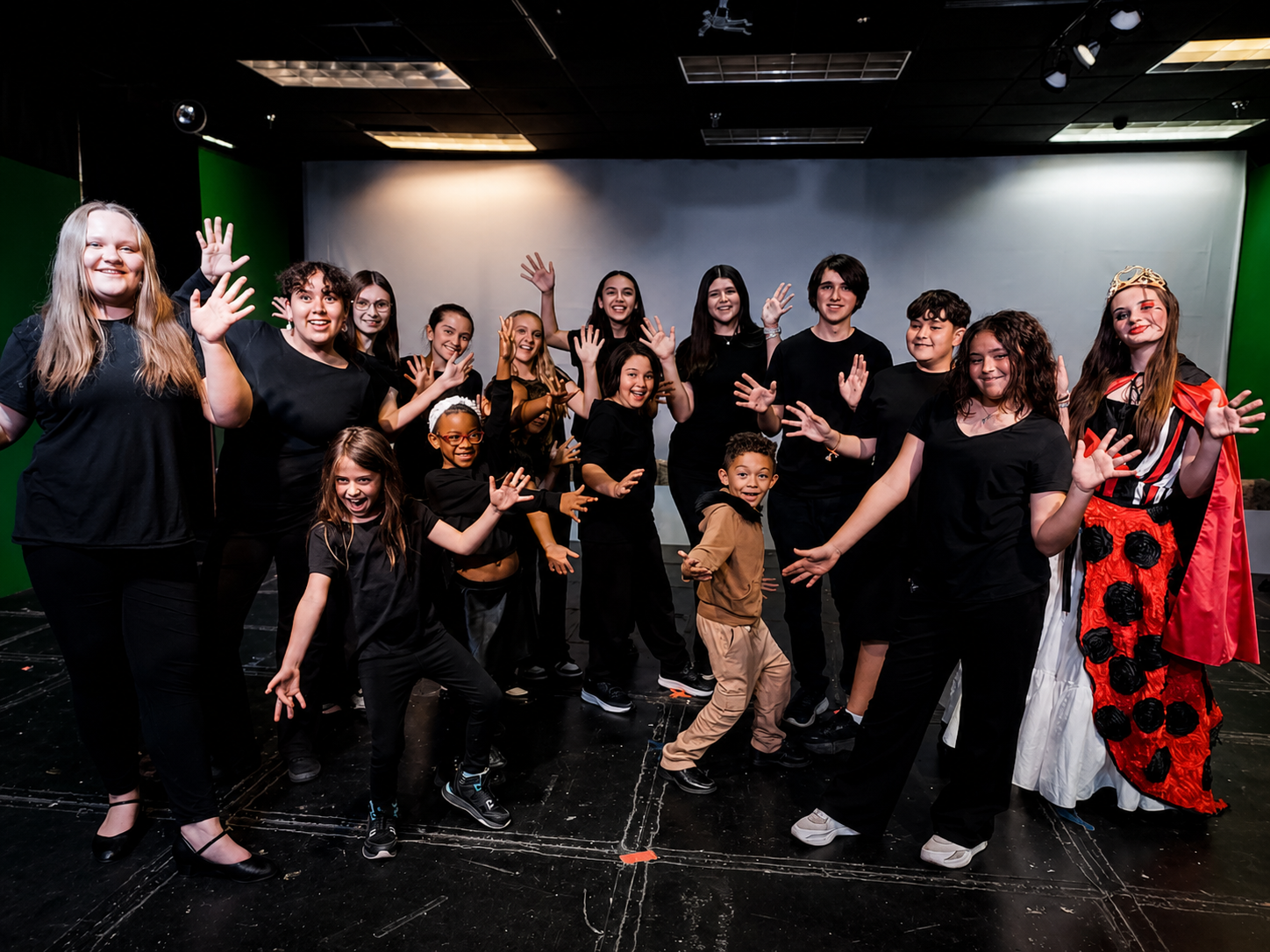 Group of kids during Musical Theatre Club at Youtheatre Players.
